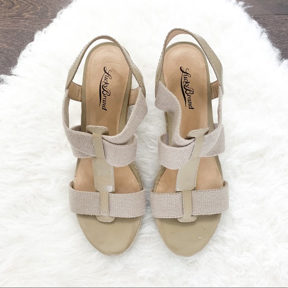 Lucky Brand Beige Espadrille Straw Wedges - Picture 2 of 6